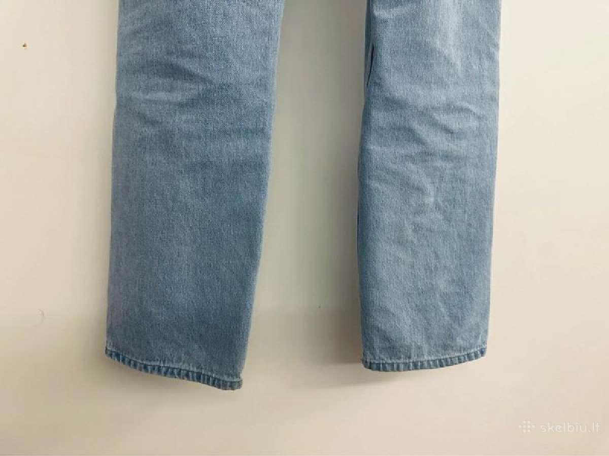 Baggy mid waist šviesiai mėlyni džinsai - nuotraukos Nr. 7