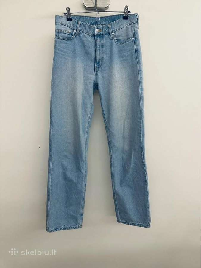 Baggy mid waist šviesiai mėlyni džinsai - nuotraukos Nr. 2