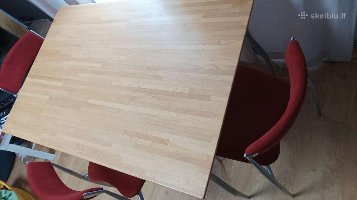 Stalas 120x80x74 (H) ir 4 kėdės, Italija - nuotraukos Nr. 2