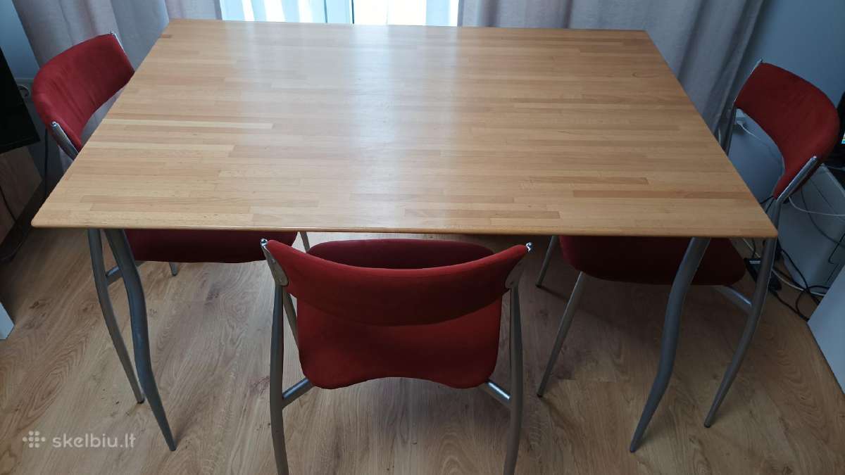 Stalas 120x80x74 (H) ir 4 kėdės, Italija - nuotraukos Nr. 8