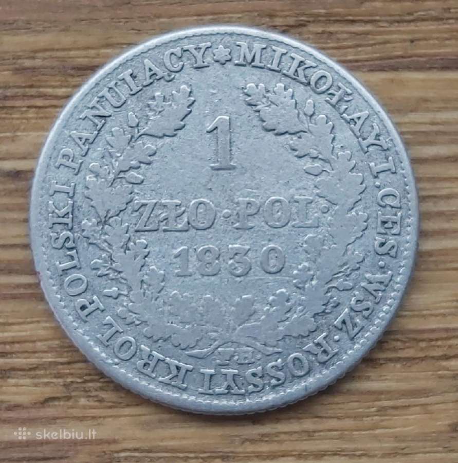 1 zlotas 1830 m.