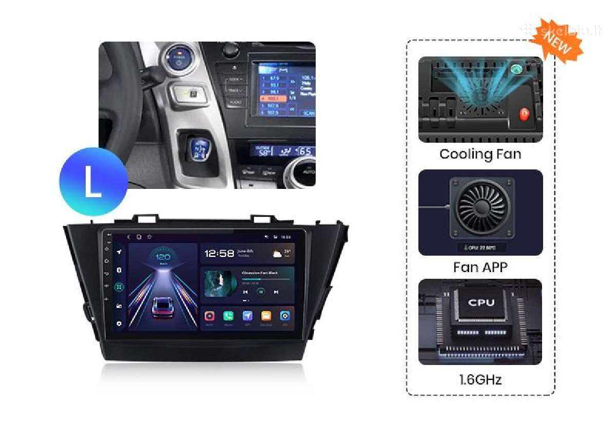 Toyota Prius+ 2012 - 2017 metų android multimedija - nuotraukos Nr. 3