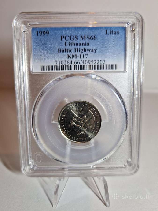 1999 1 litas Baltijos kelias Pcgs Ms66