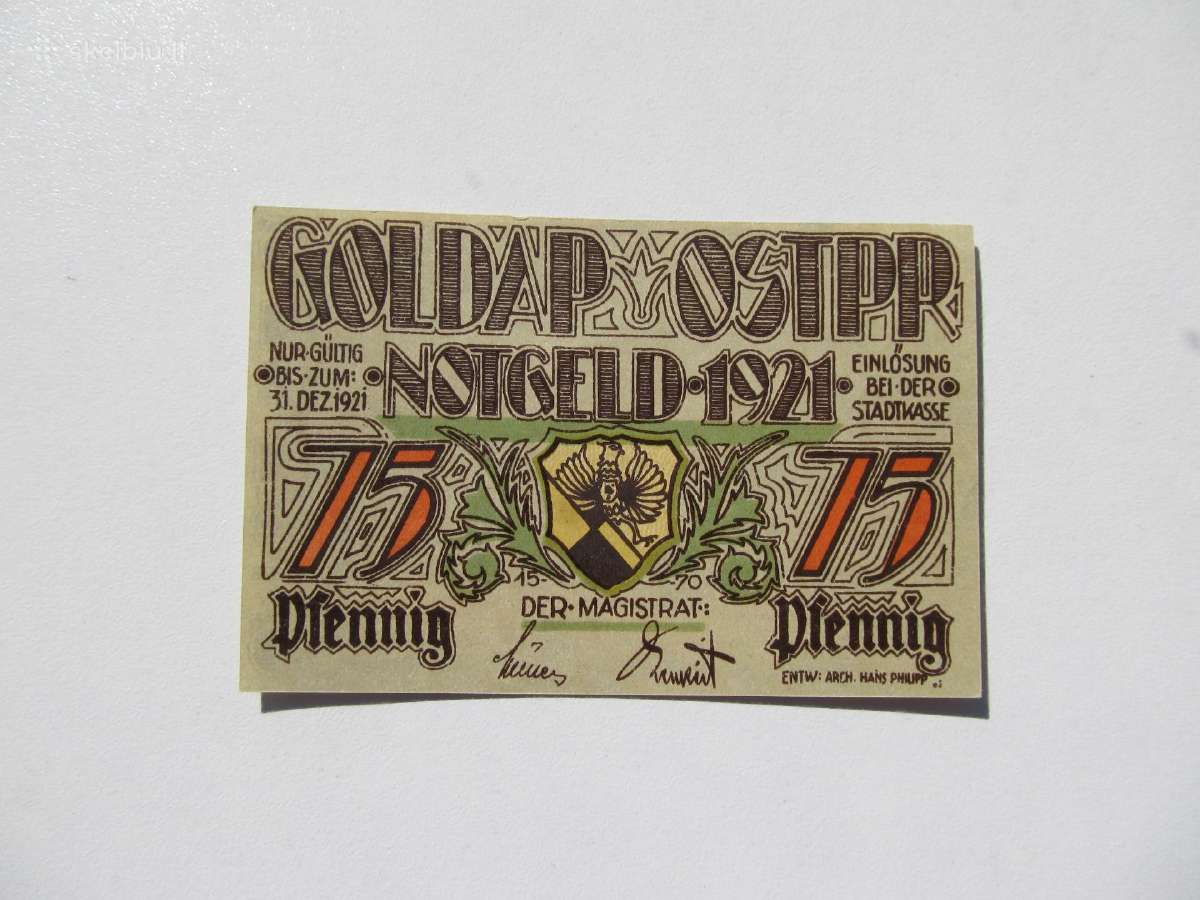 Notgeldas 50,75,100 pfennig ,geldape(m.Lietuva) - nuotraukos Nr. 3