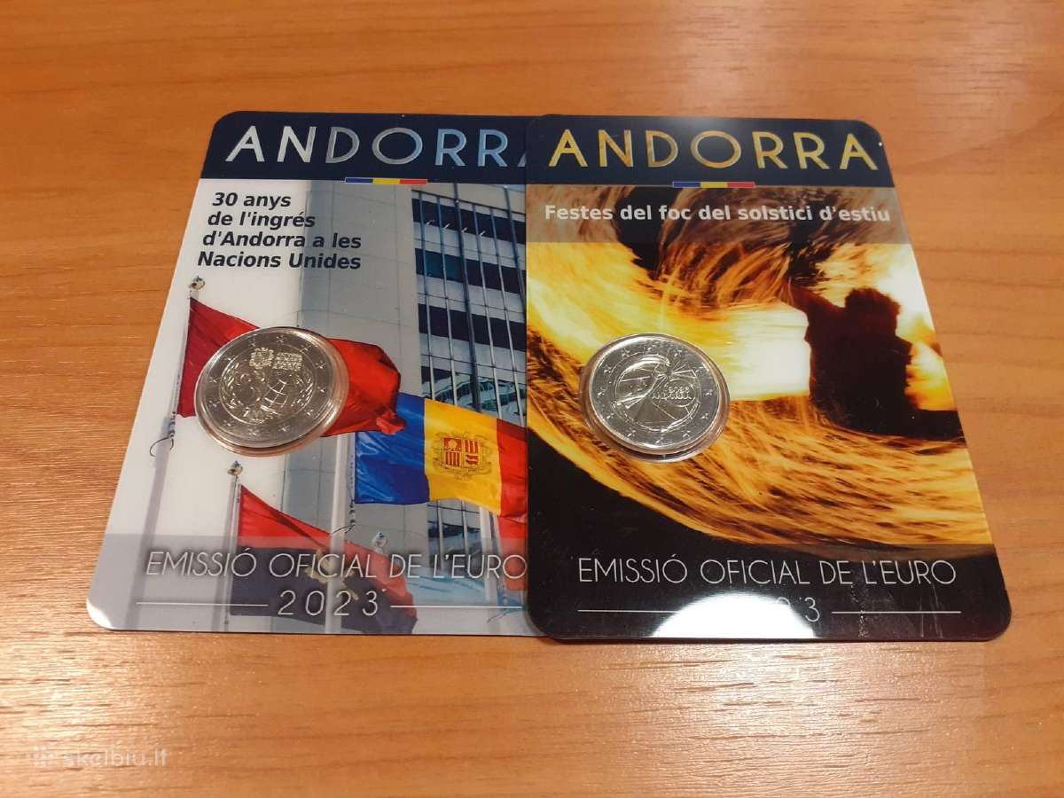 Naujausios Andoros 2023 m.2 eur proginės monetos