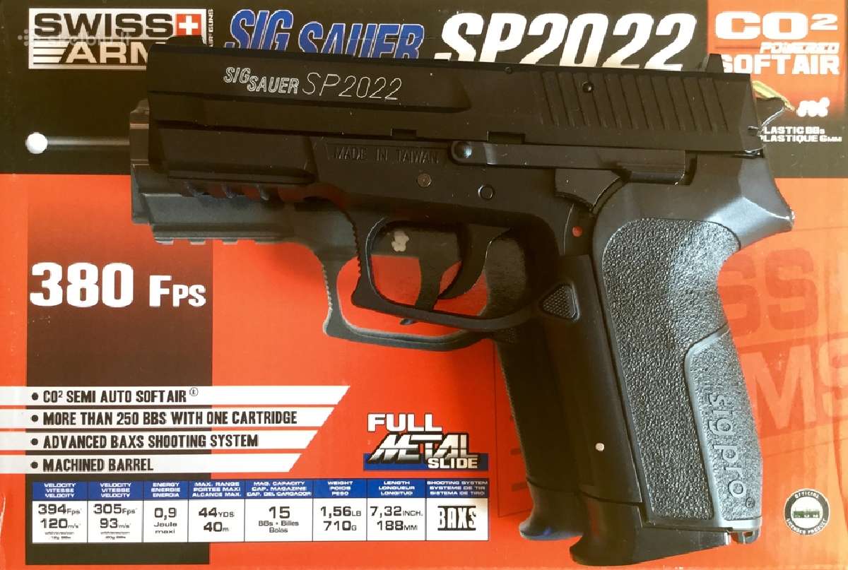 Airsoft Sig Sauer Co2 + balionėliai + šratai - nuotraukos Nr. 2