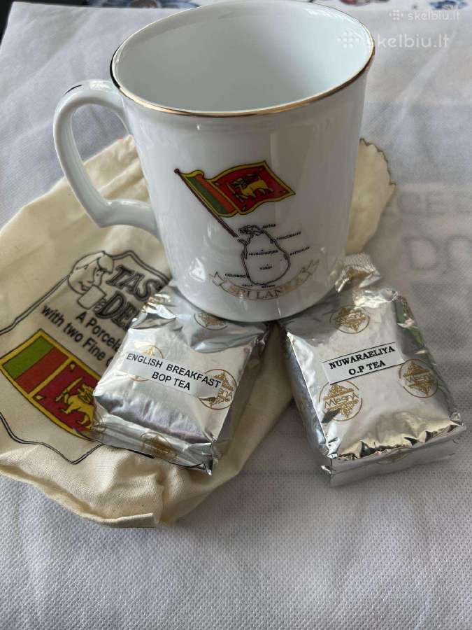 Puodelis su dviejų arbatų rinkiniu iš Šri Lankos