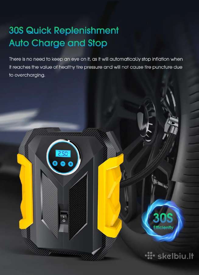 Carsun 12v automobilinis oro kompresorius / pompa - nuotraukos Nr. 3