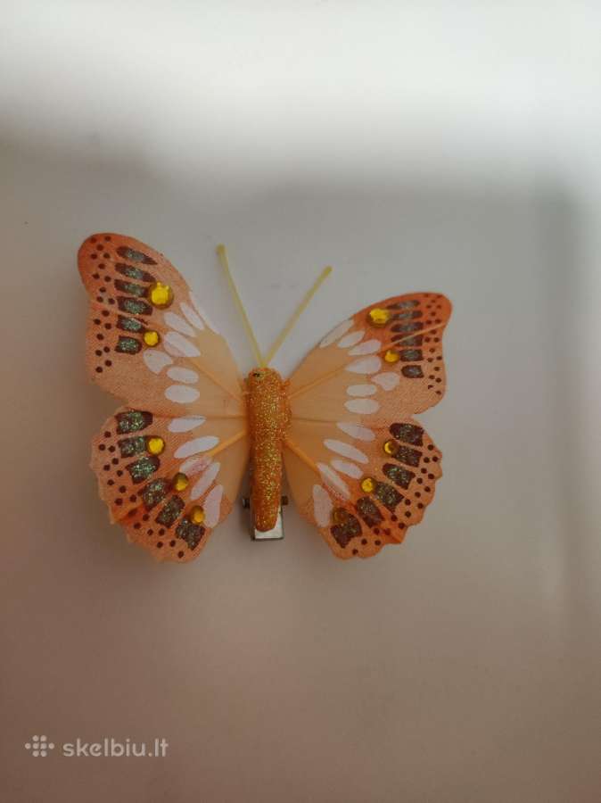 Dekoratyvinis drugelis segtukas, oranžinis - nuotraukos Nr. 2