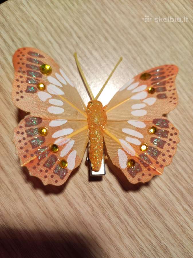 Dekoratyvinis drugelis segtukas, oranžinis - nuotraukos Nr. 3