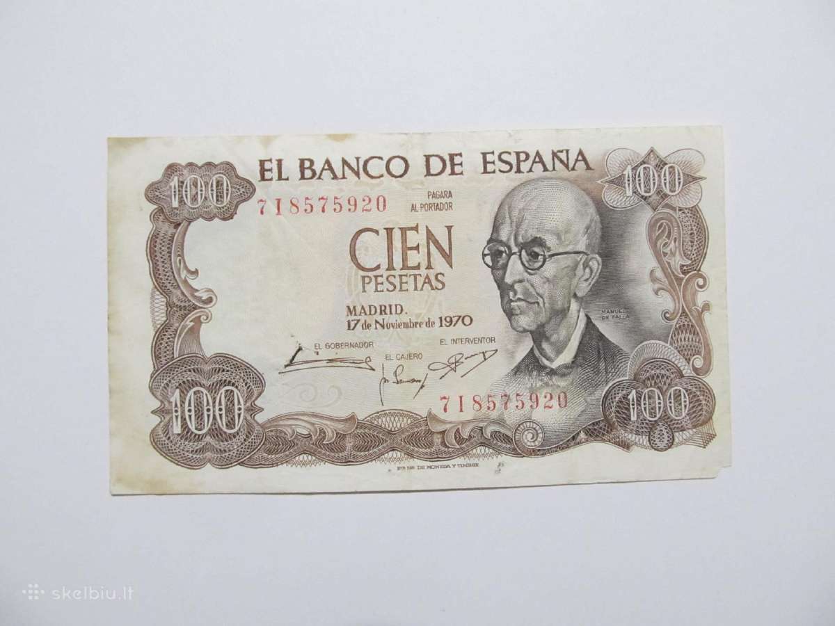 100 pesetu , Ispanija , 1970