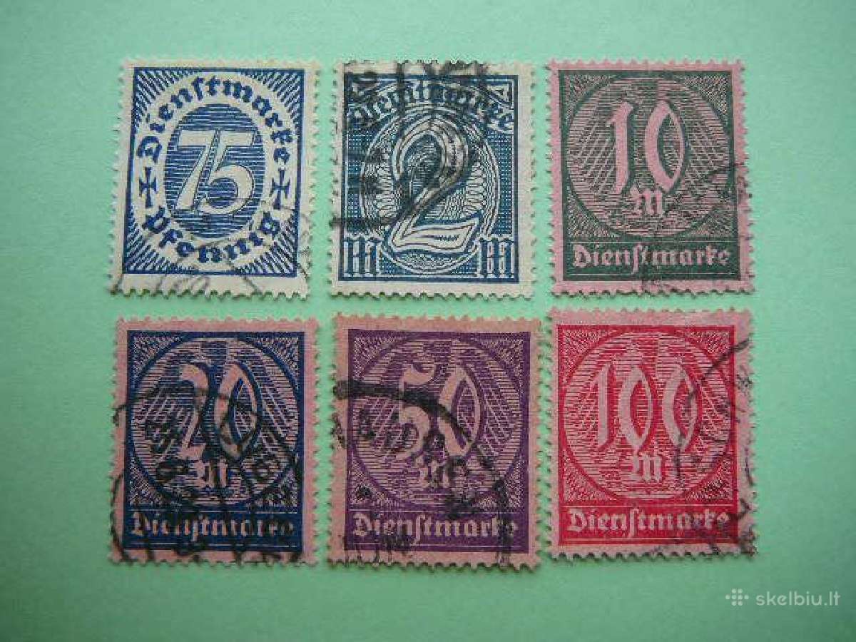 Dienstmarken Vokietija 1922 antsp. vdm69/4ap