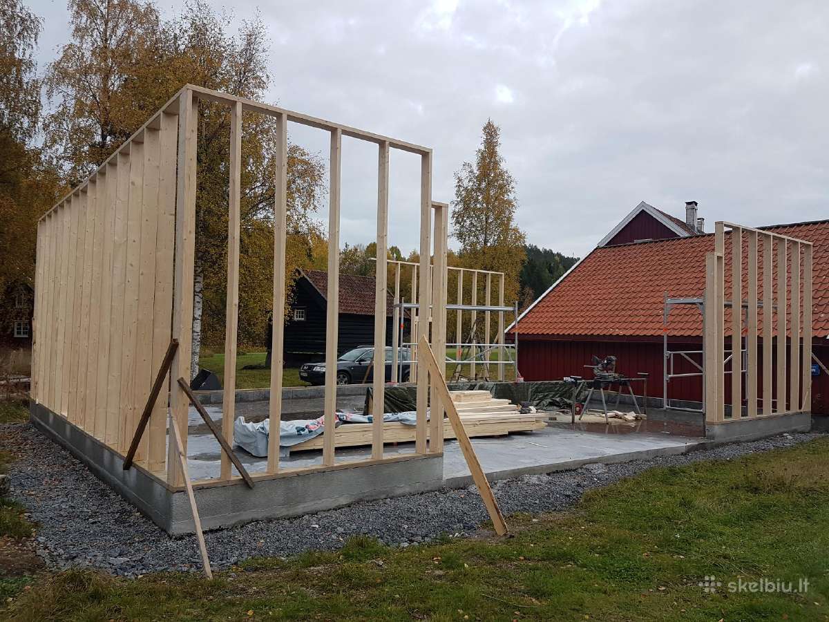 Karkasiniai namai, stogų dengimas - nuotraukos Nr. 3