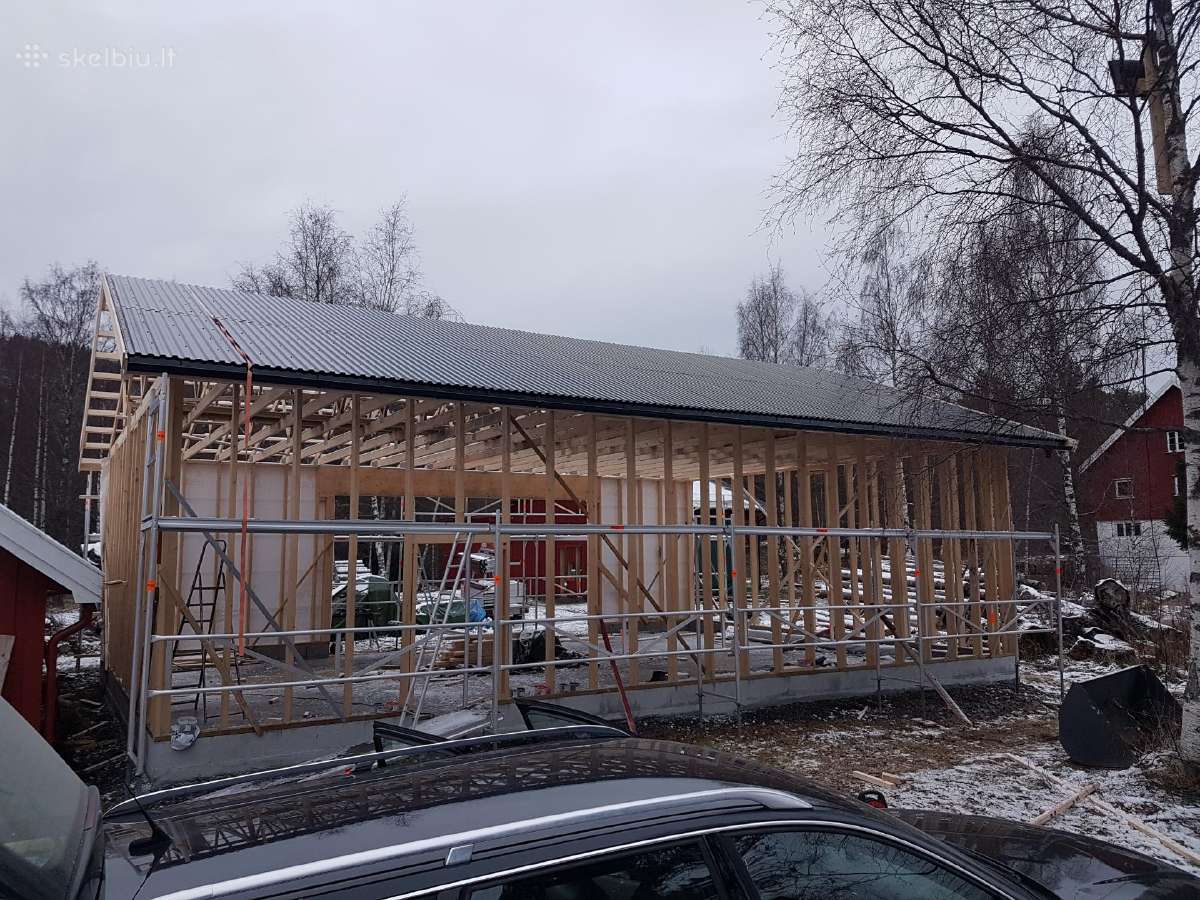 Karkasiniai namai, stogų dengimas - nuotraukos Nr. 4
