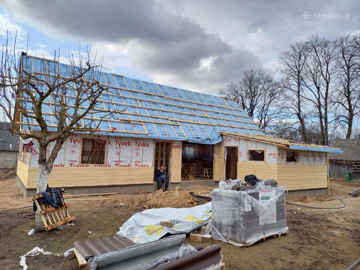 Karkasiniai namai, stogų dengimas - nuotraukos Nr. 8