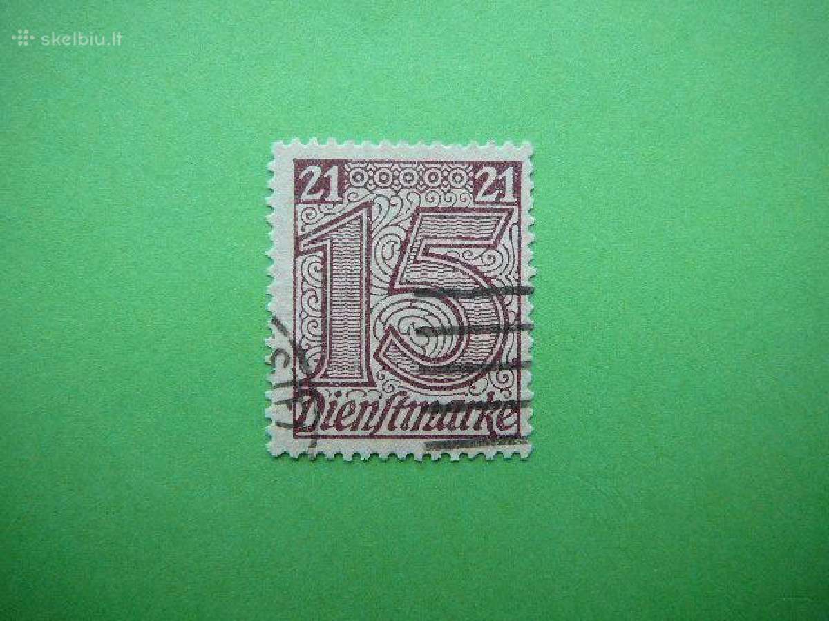Dienstmarken Vokietija 1920 15pf vdm18a