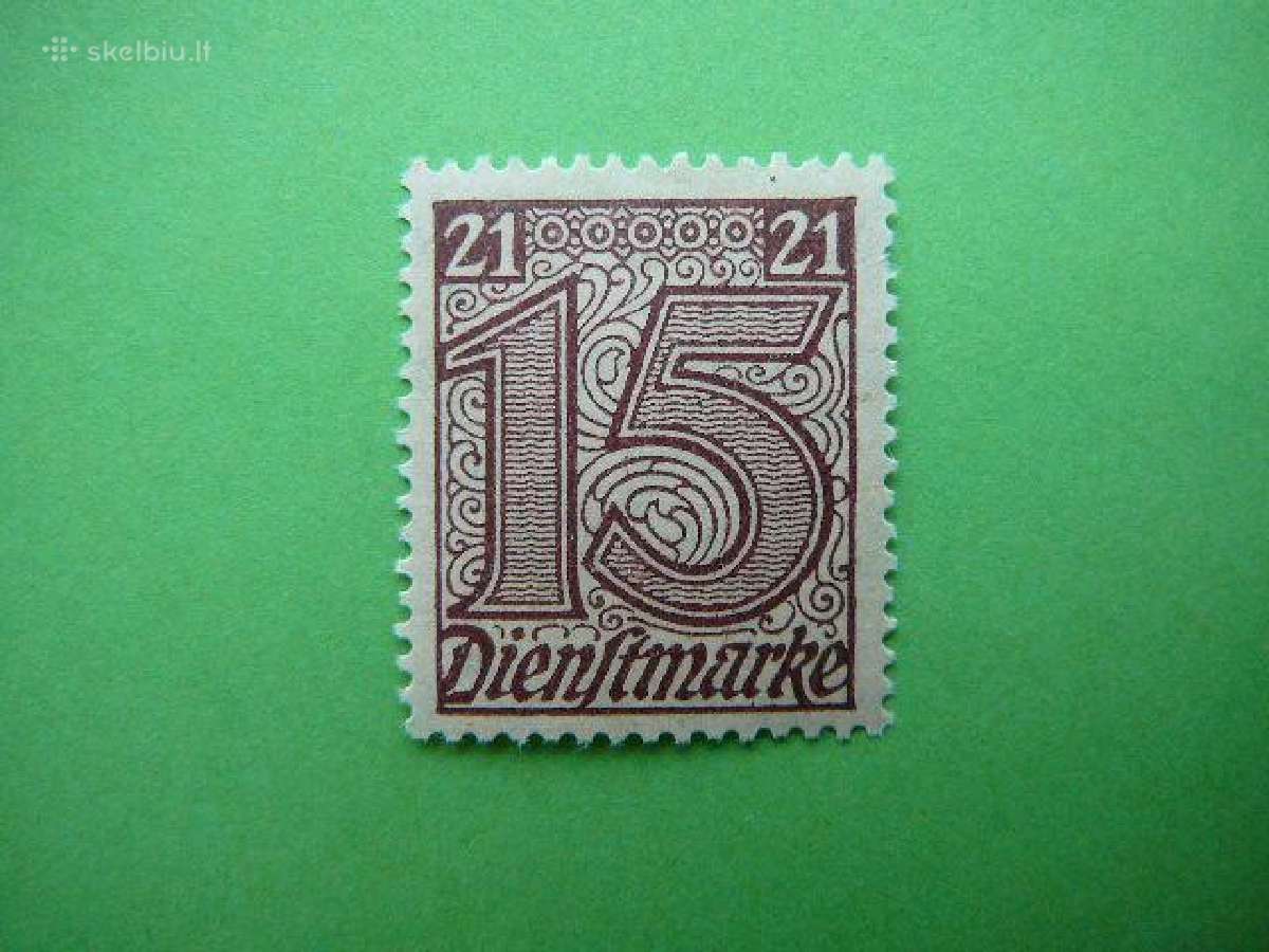 Dienstmarken Vokietija 1920 15pf vdm18s