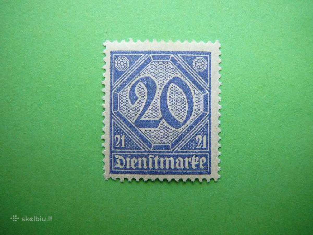 Dienstmarken Vokietija 1920 20pf vdm19s