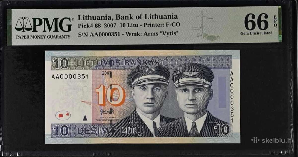 2007 m. 10 litų žemu numeriu