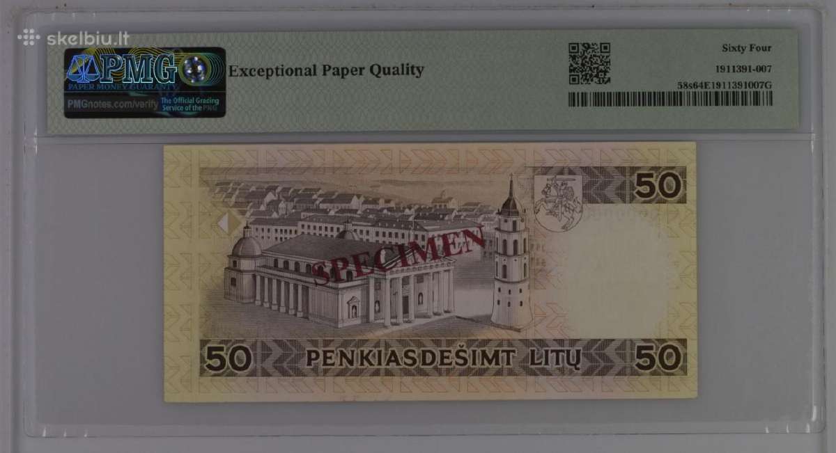 Lietuva 50 Litu 1993 pavyzdys Pmg 64 - nuotraukos Nr. 2