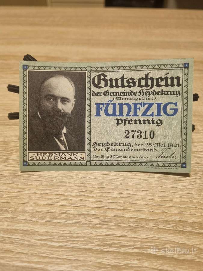 1921šilutės 50 pfennig