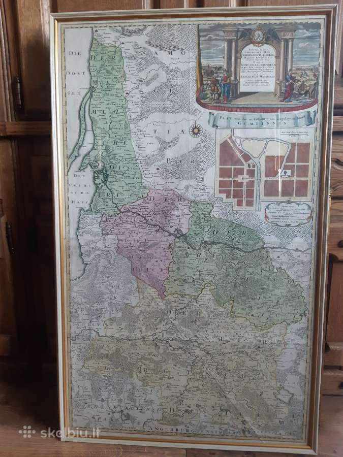 Senas žemėlapis mažoji Lietuva 18 amžius