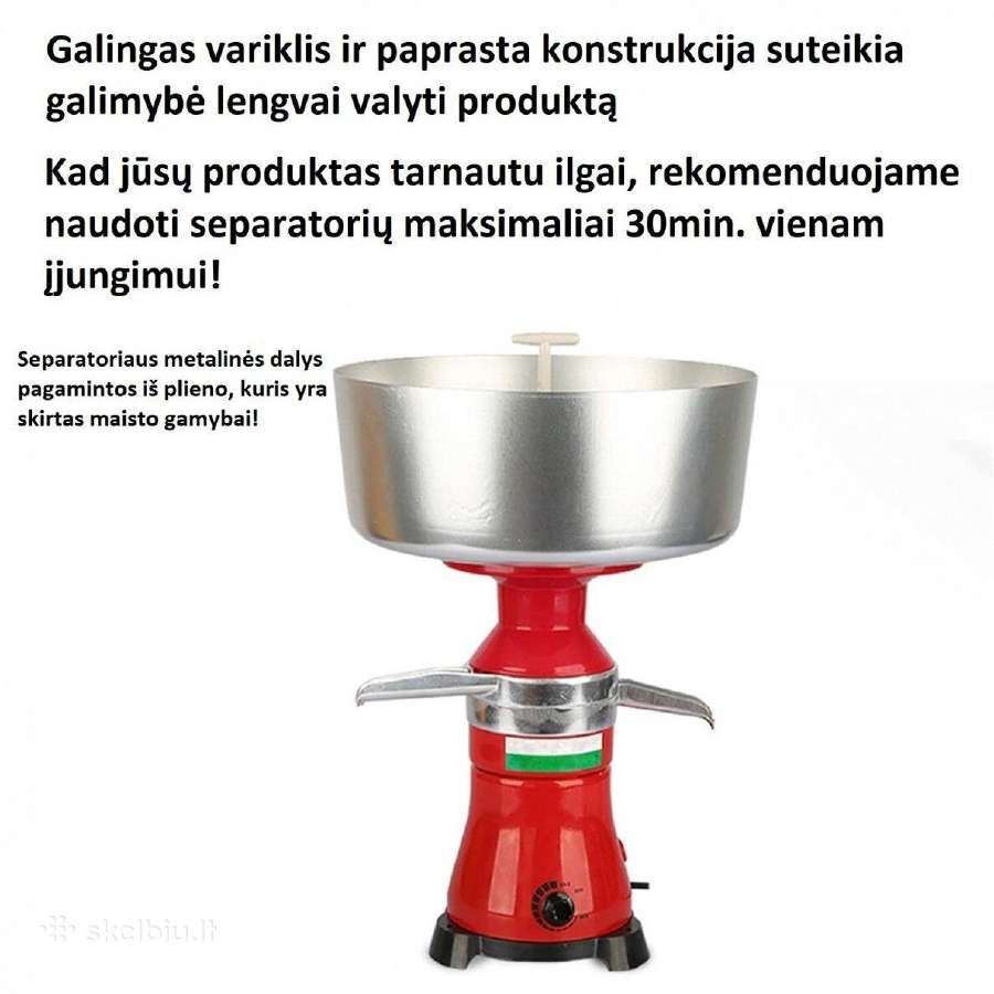 Elektrinis pieno separatorius su apsukų reguliavim - nuotraukos Nr. 8