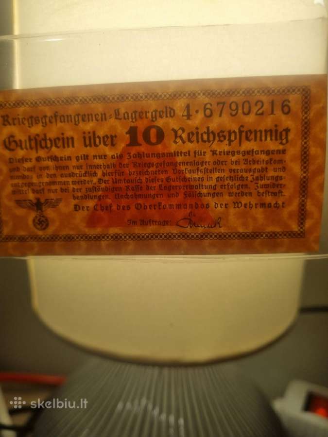 10 Reichspfennig Karo Kalinių 2 Pasaulinis Karas - nuotraukos Nr. 3