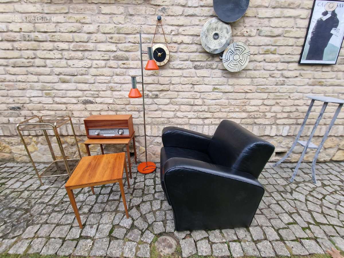 Vintažinis mid century prabangus odinis fotelis - nuotraukos Nr. 3