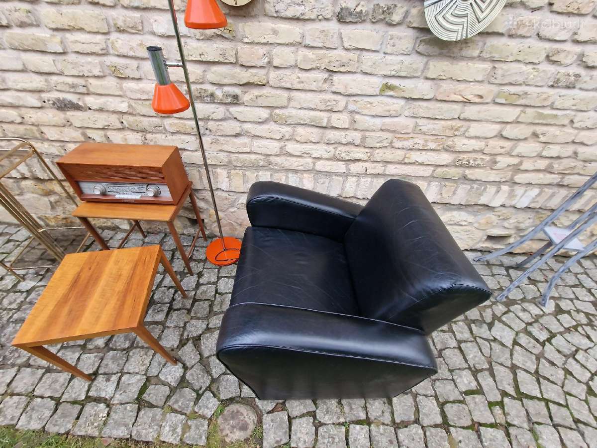 Vintažinis mid century prabangus odinis fotelis - nuotraukos Nr. 5