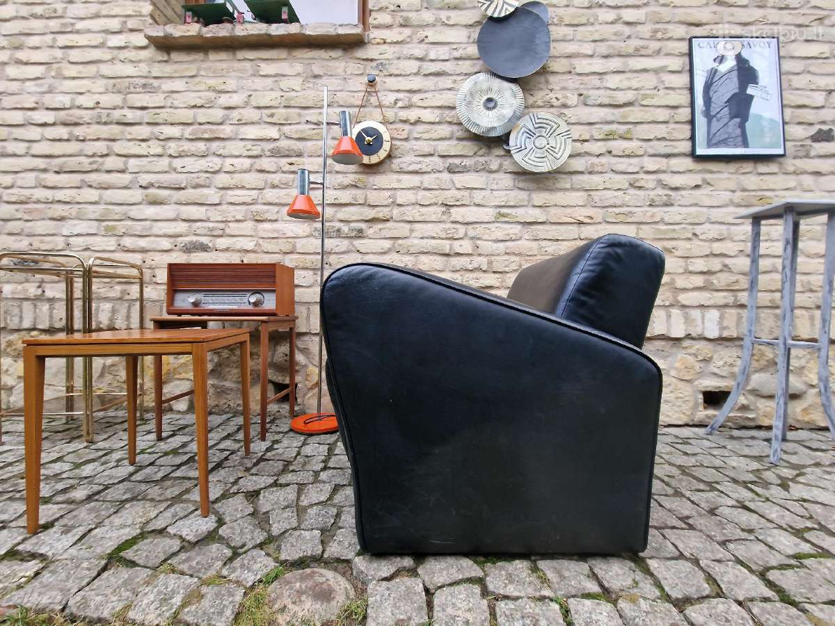 Vintažinis mid century prabangus odinis fotelis - nuotraukos Nr. 6