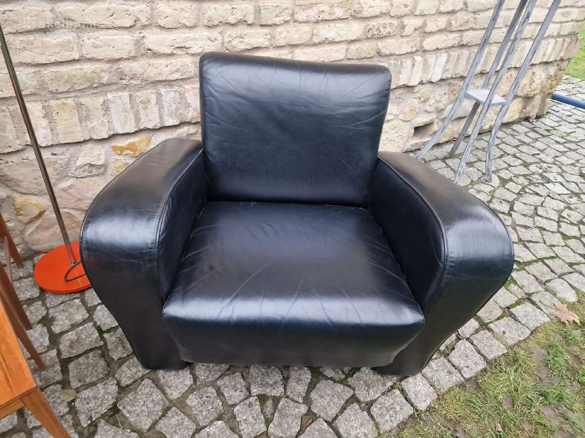 Vintažinis mid century prabangus odinis fotelis - nuotraukos Nr. 9