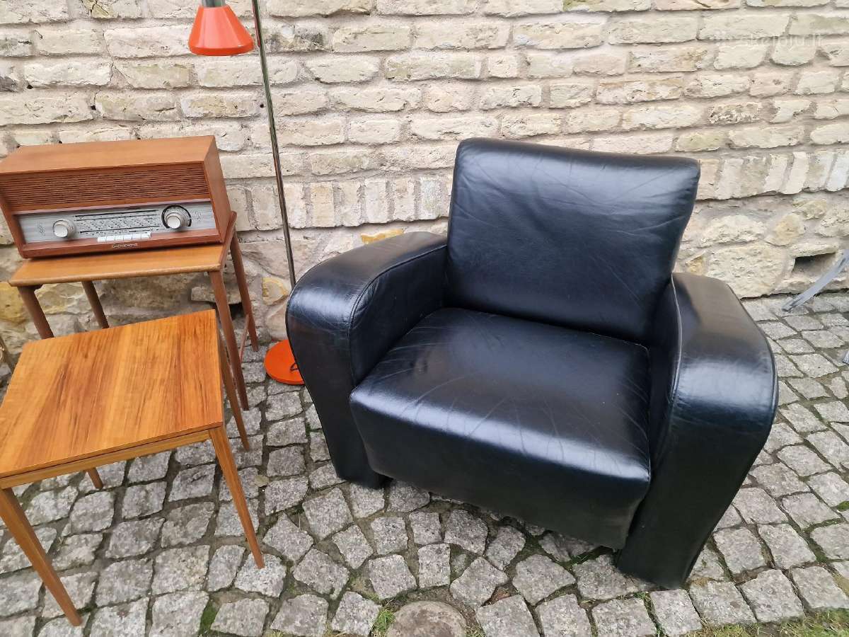 Vintažinis mid century prabangus odinis fotelis - nuotraukos Nr. 11