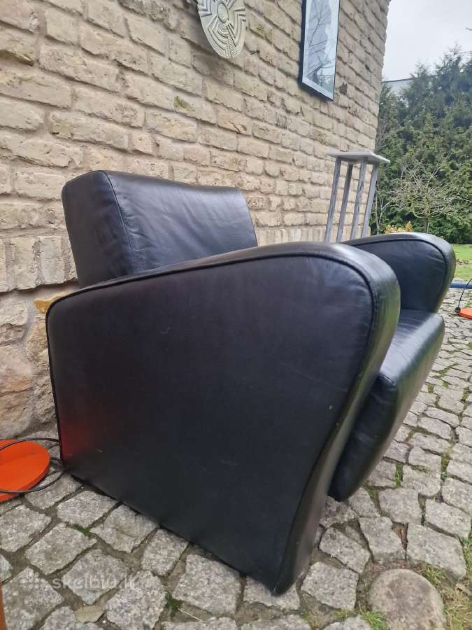 Vintažinis mid century prabangus odinis fotelis - nuotraukos Nr. 13
