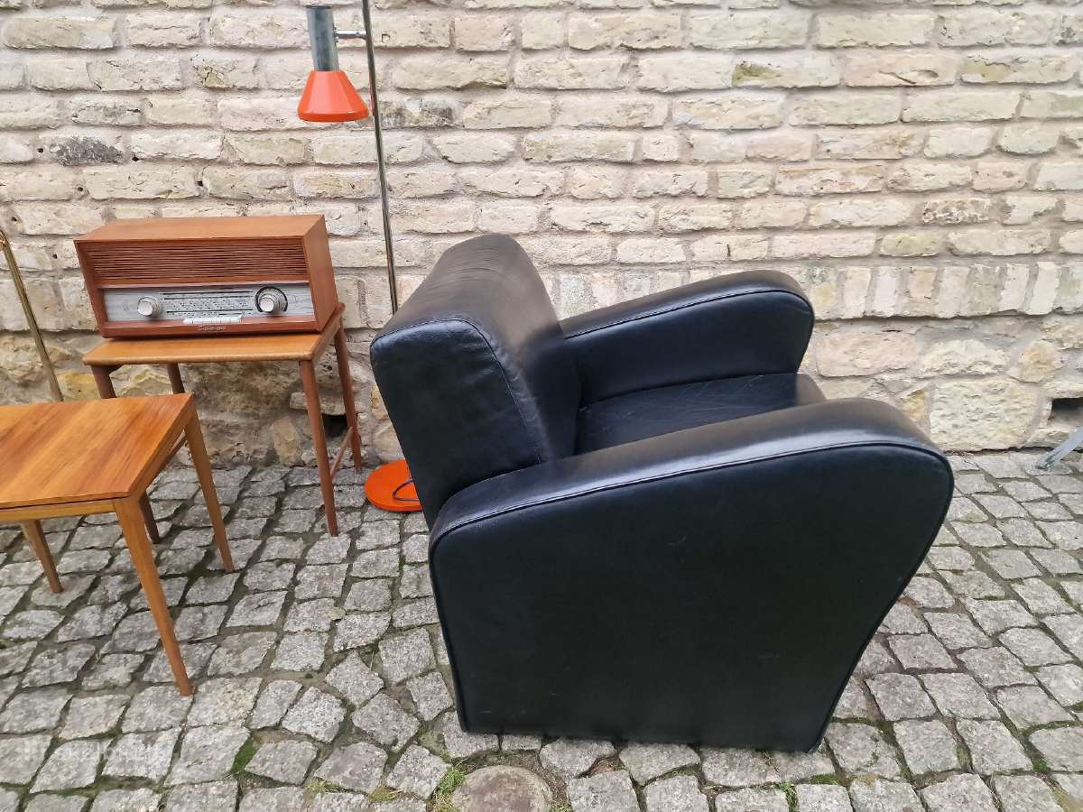 Vintažinis mid century prabangus odinis fotelis - nuotraukos Nr. 14