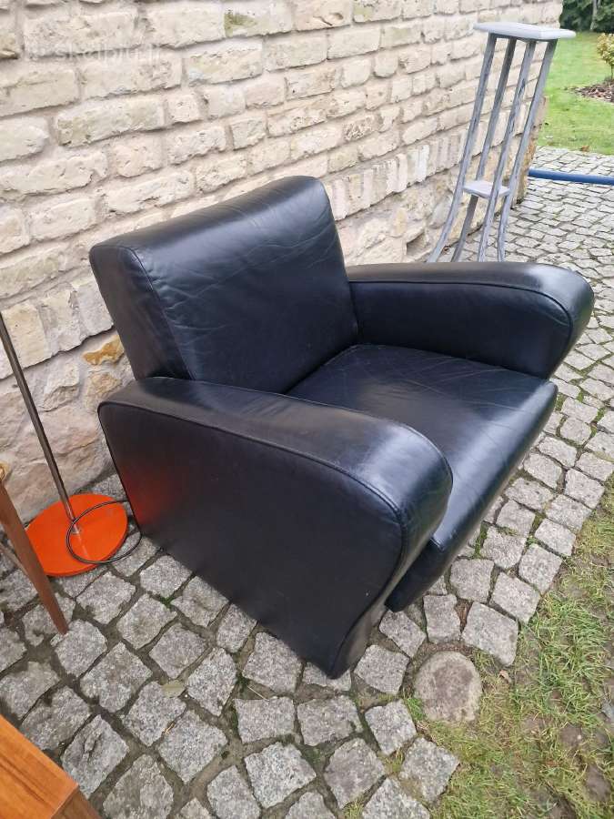 Vintažinis mid century prabangus odinis fotelis - nuotraukos Nr. 15