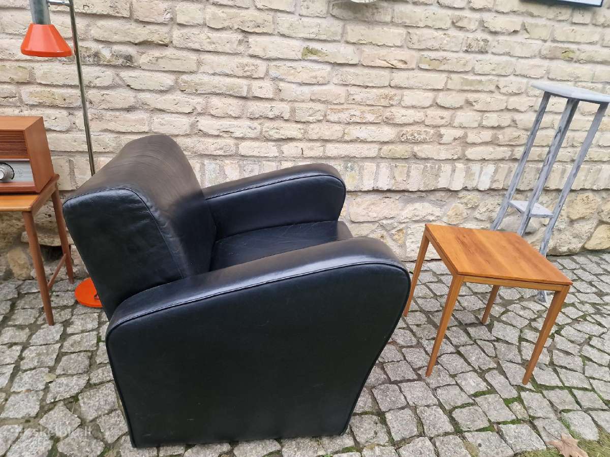 Vintažinis mid century prabangus odinis fotelis - nuotraukos Nr. 16