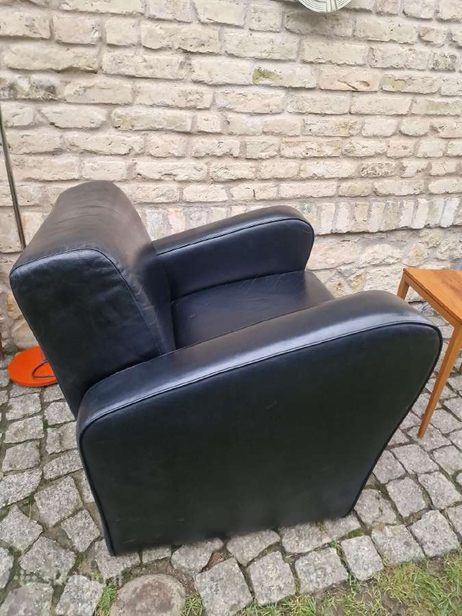 Vintažinis mid century prabangus odinis fotelis - nuotraukos Nr. 18
