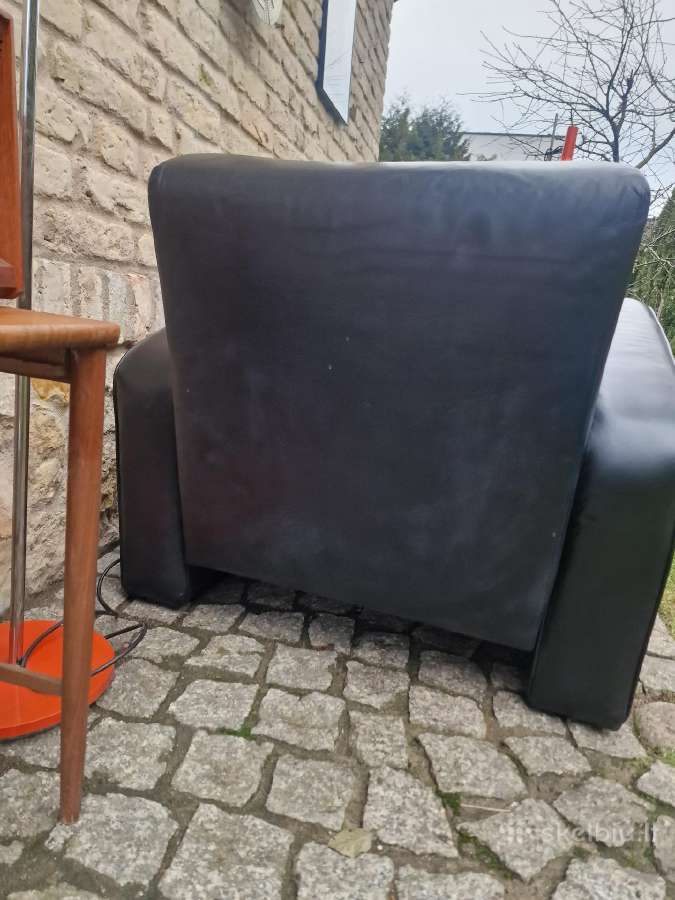 Vintažinis mid century prabangus odinis fotelis - nuotraukos Nr. 19