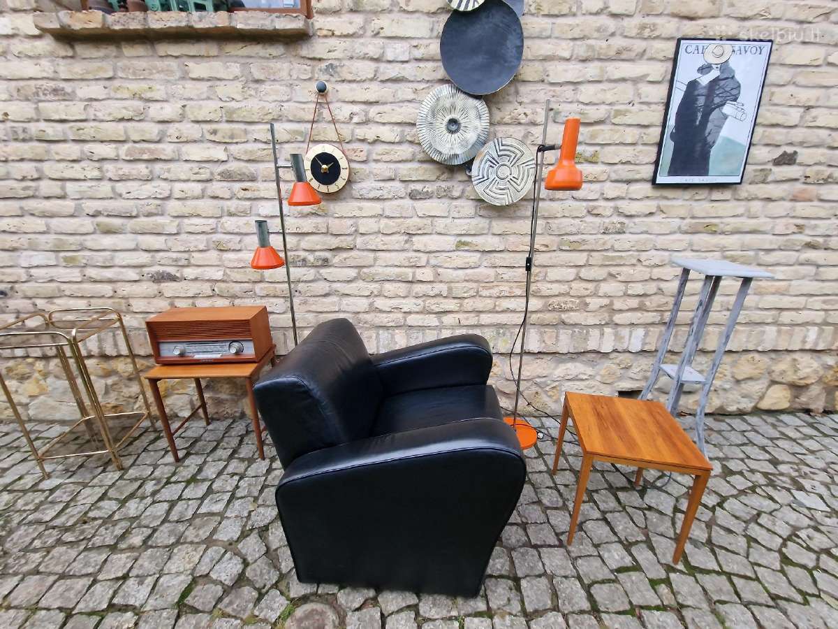 Vintažinis mid century prabangus odinis fotelis - nuotraukos Nr. 26