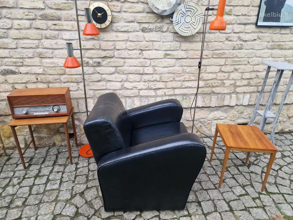 Vintažinis mid century prabangus odinis fotelis - nuotraukos Nr. 27