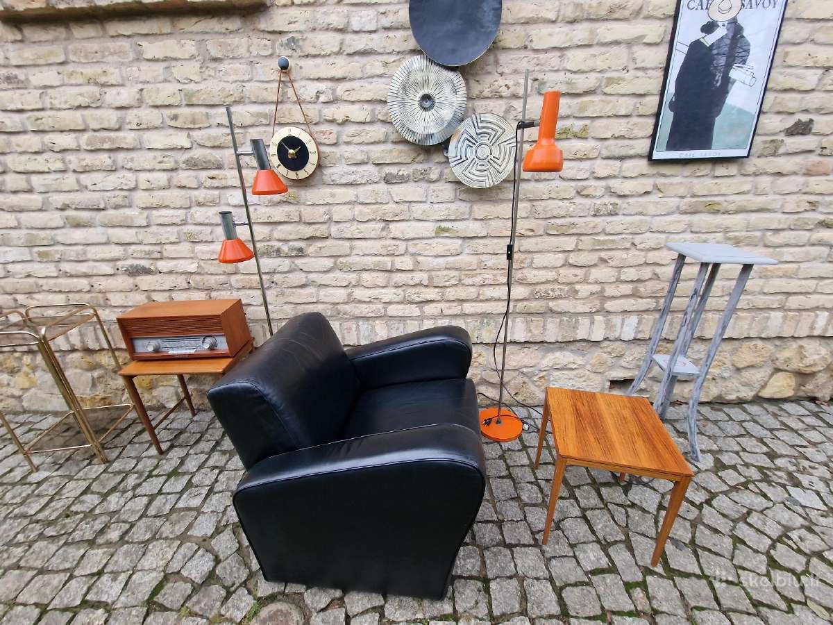 Vintažinis mid century prabangus odinis fotelis - nuotraukos Nr. 28