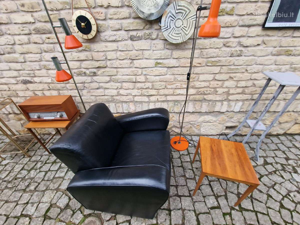 Vintažinis mid century prabangus odinis fotelis - nuotraukos Nr. 29