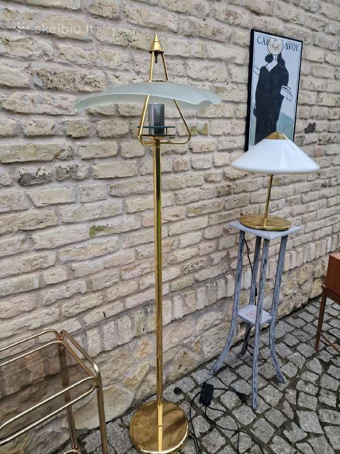 Vintažinis mid century modern žalvario toršeras - nuotraukos Nr. 13