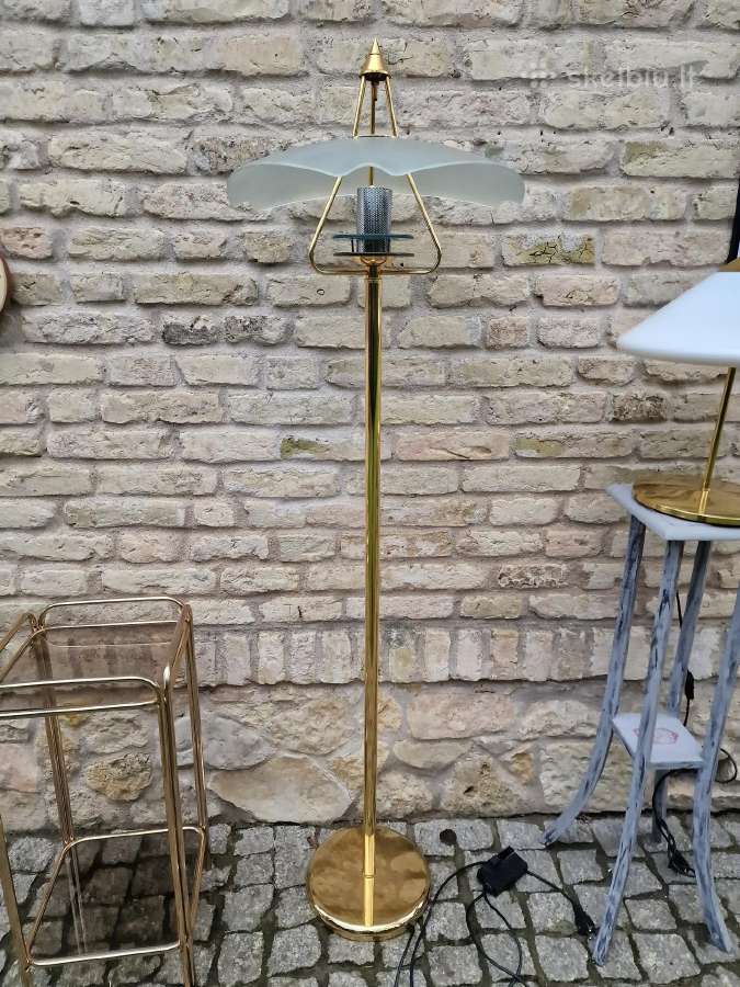 Vintažinis mid century modern žalvario toršeras - nuotraukos Nr. 16