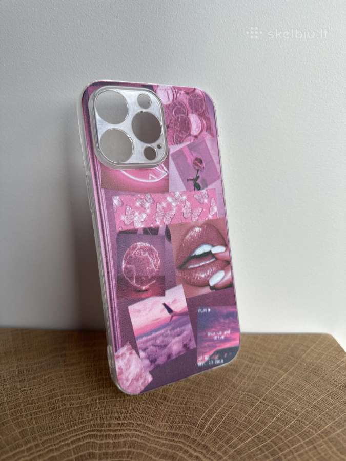 Rožinis iPhone 14 Pro Max dėkliukas