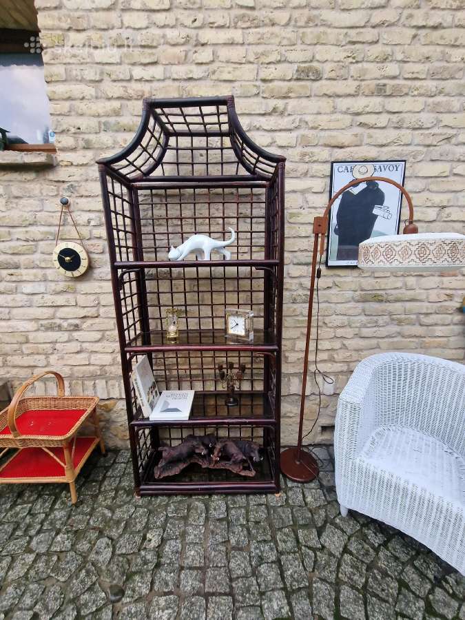 Vintažinė mid century ratango etažerė - nuotraukos Nr. 5