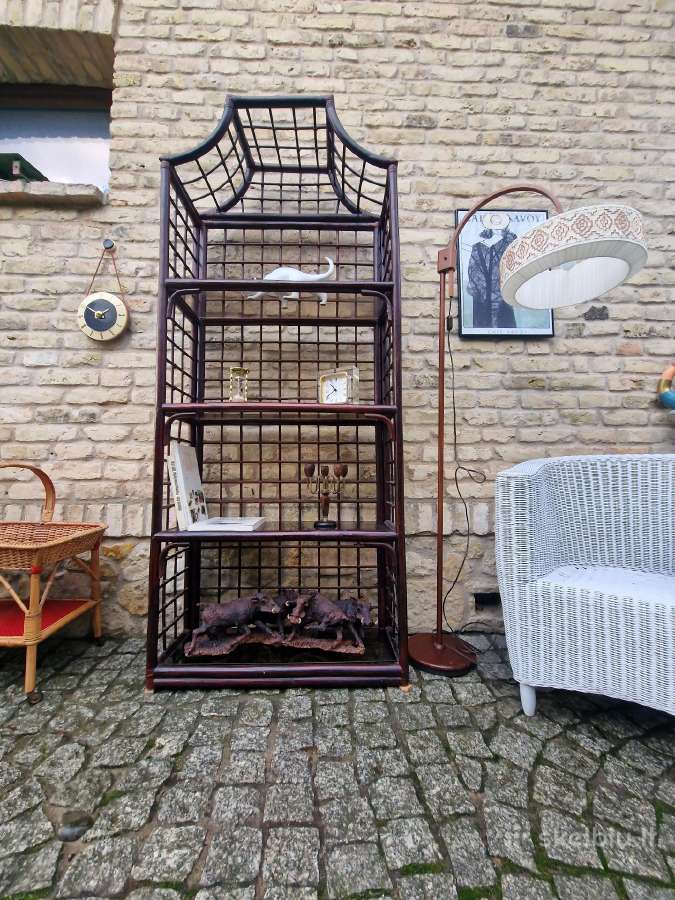 Vintažinė mid century ratango etažerė - nuotraukos Nr. 6