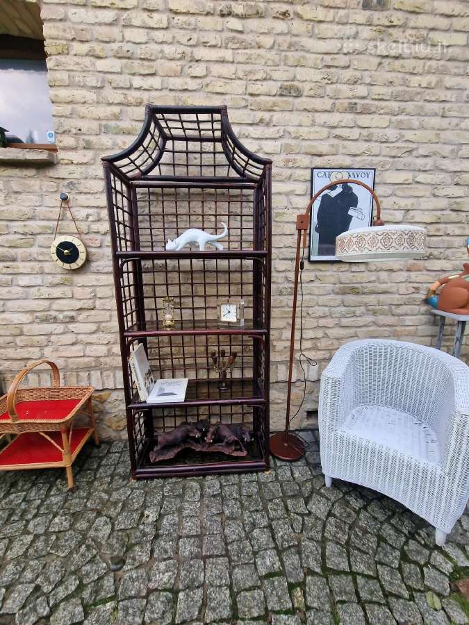 Vintažinė mid century ratango etažerė - nuotraukos Nr. 7