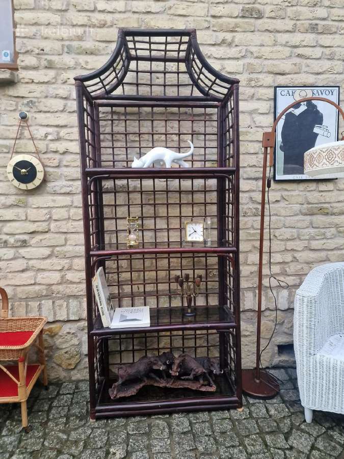 Vintažinė mid century ratango etažerė - nuotraukos Nr. 10
